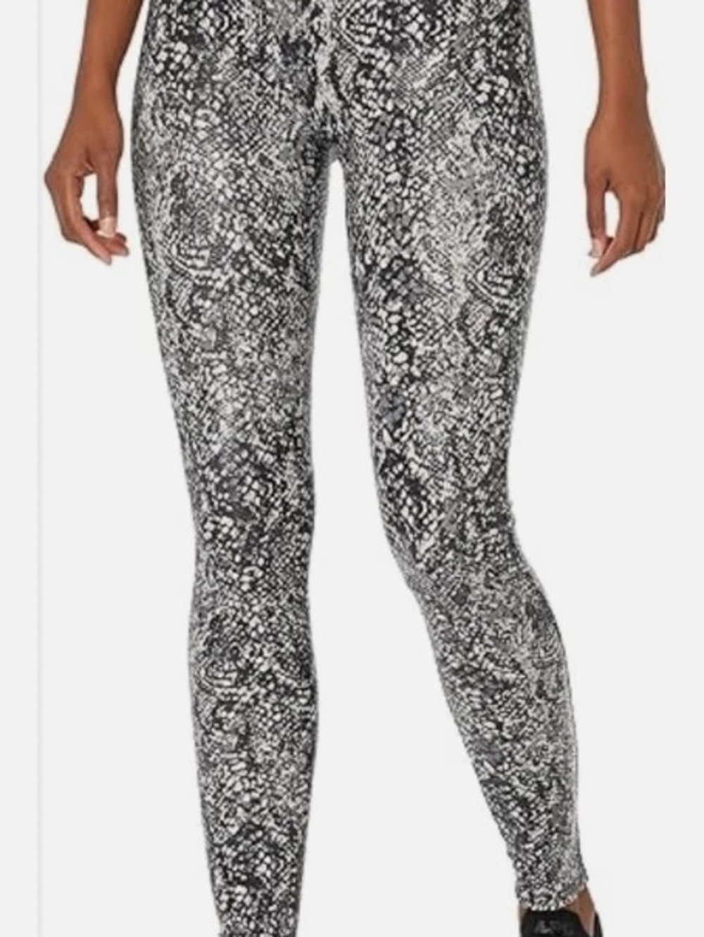 SPANX Monochrome Snake-Print Leggings - Black & White